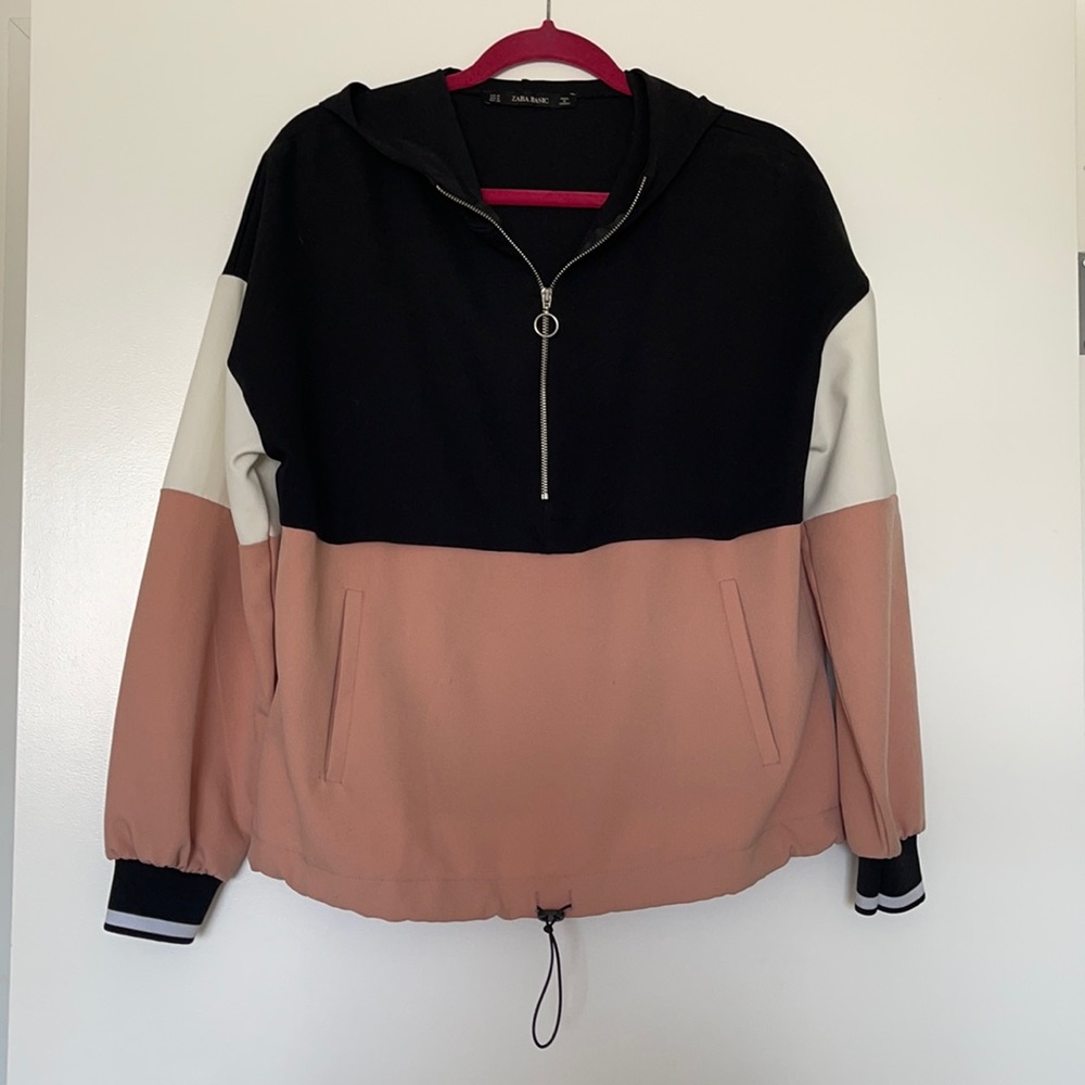 Zara tricolores hooded pull over